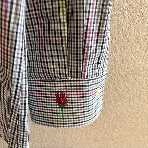 Peter Millar Gingham Pattern Long Sleeve Button Down Shirt Size XL - Picture 5 of 12